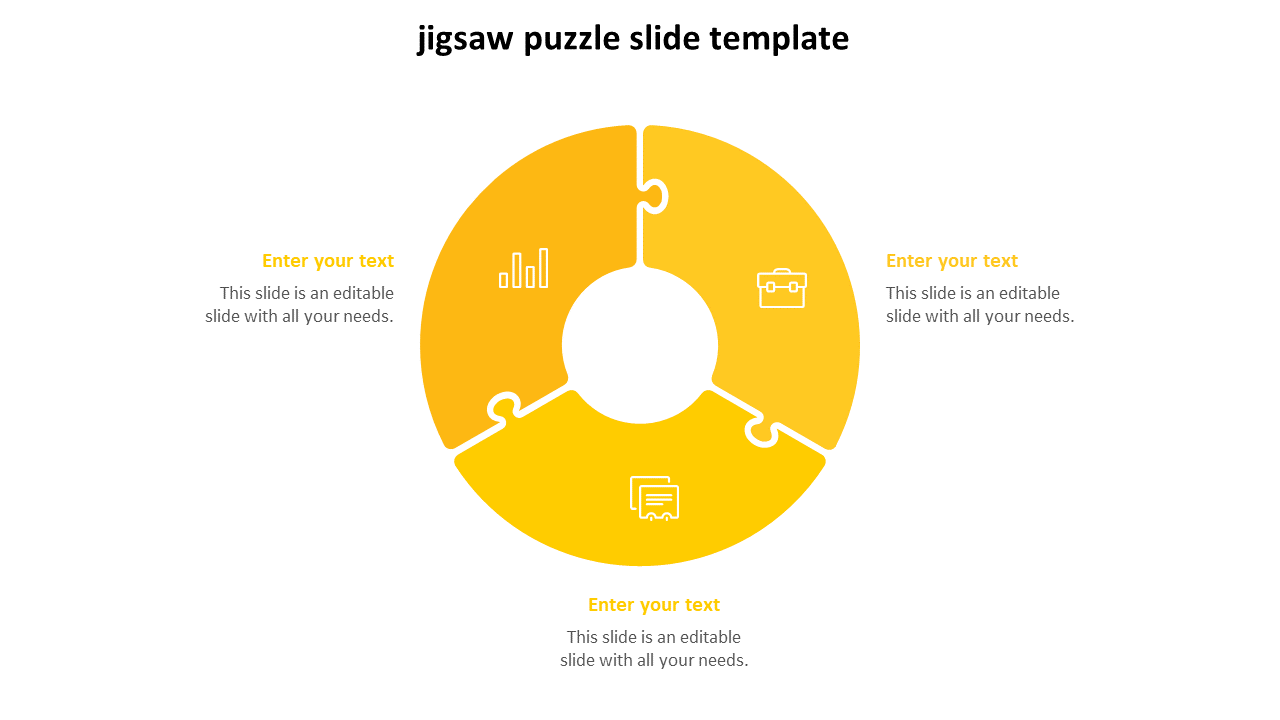 jigsaw puzzle slide template-yellow